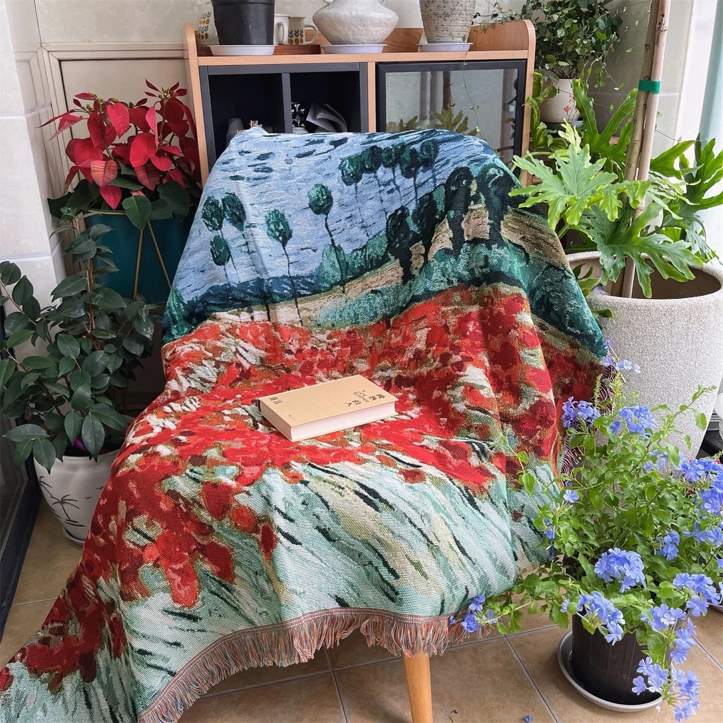 Plaid Vintage in Misto Cotone Copridivano e Arazzo