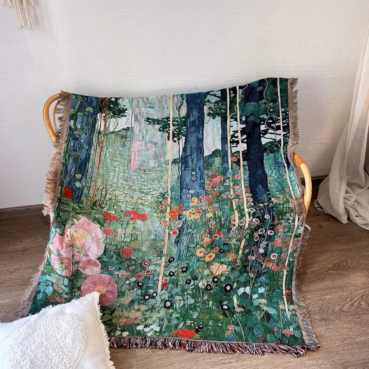 Coperta Arazzo Klimt Giardino Segreto per Divano e Decorazione Parete