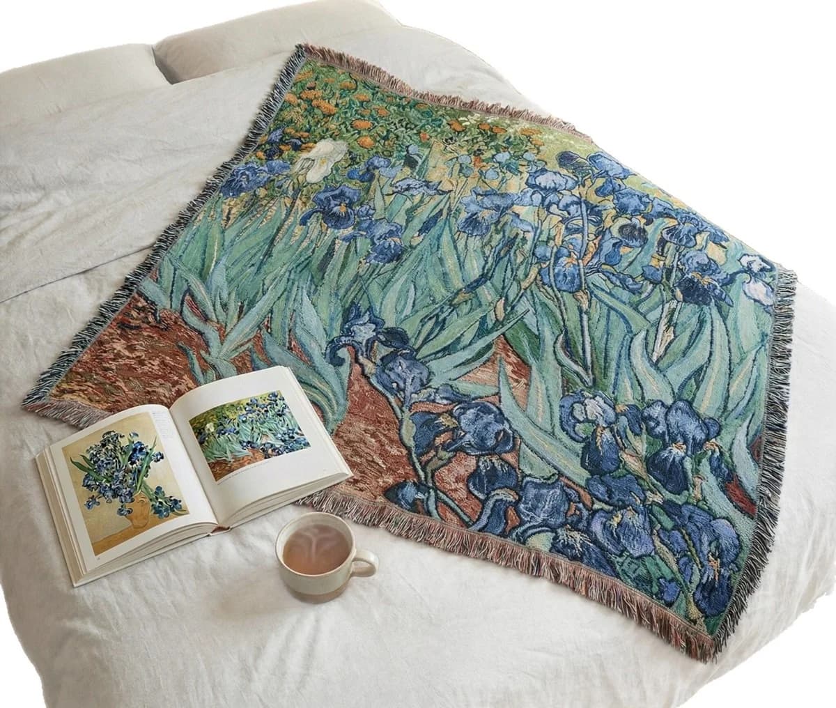 Coperta in arazzo stile Van Gogh misto cotone per divano