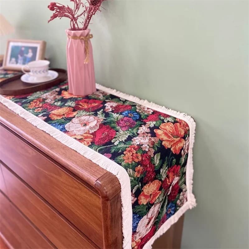 Runner da Tavola Stile Country Americano Nero Copri Mobile