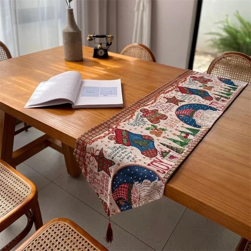 Runner da Tavola Natalizio Decorazione Festiva per Tavolo e Mobile