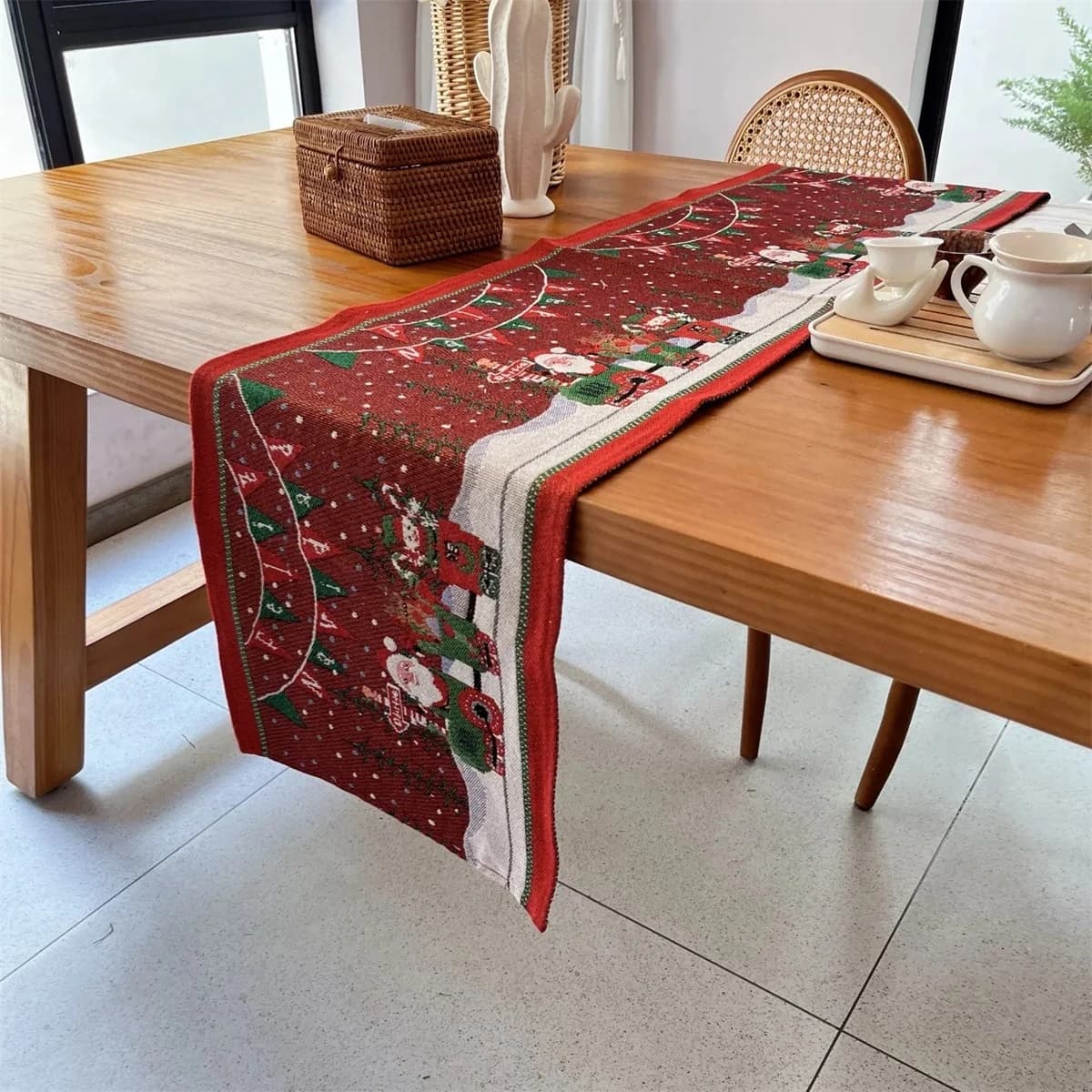 Runner da Tavolo Natalizio Decorazione Festiva per Pranzo