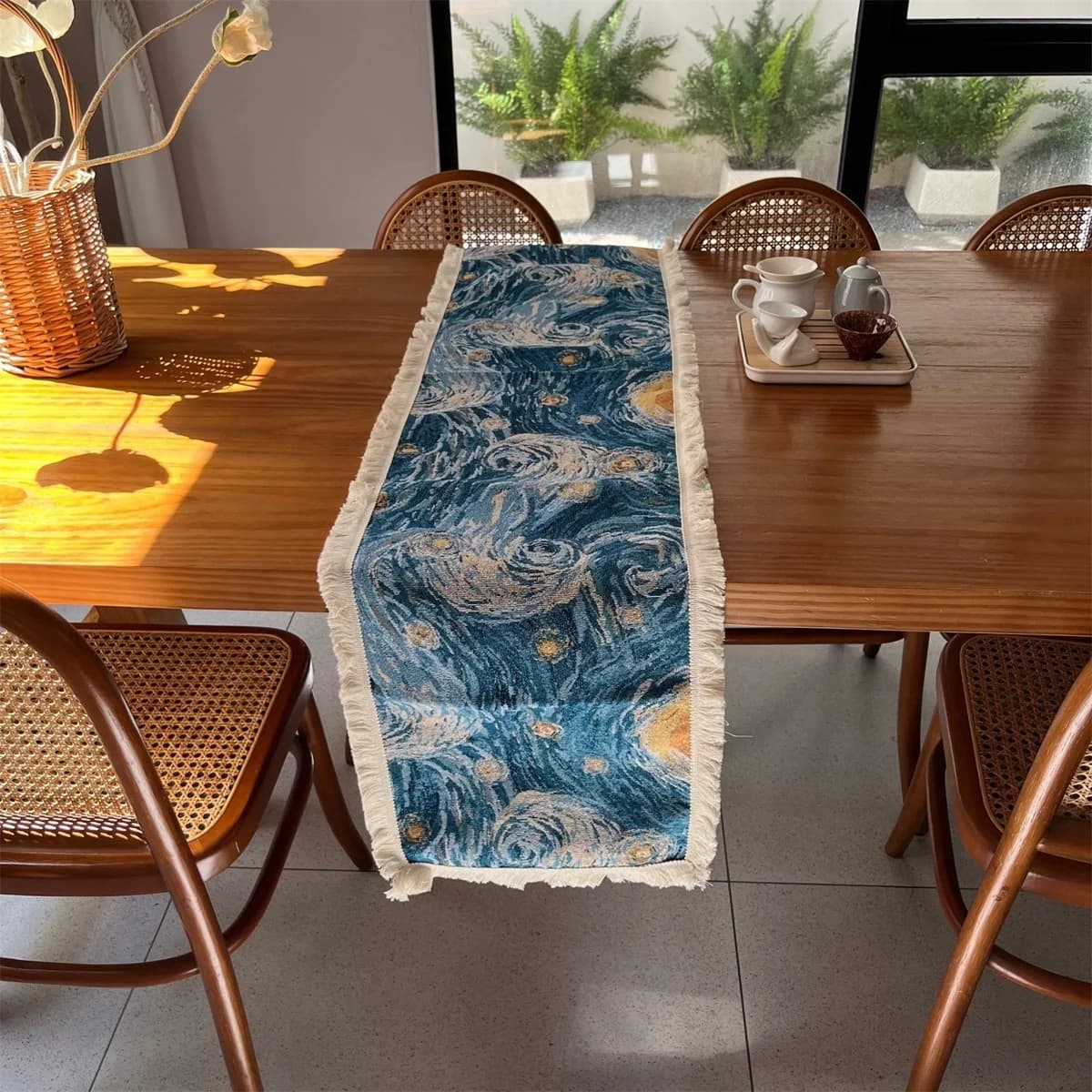 Runner da Tavola Decorativo in Misto Cotone Stile Van Gogh