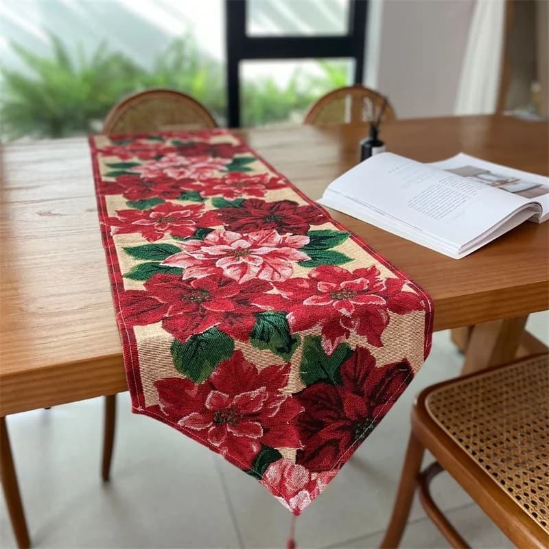 Runner da Tavola Natalizio Rosso Decorazione Festiva per Pranzo