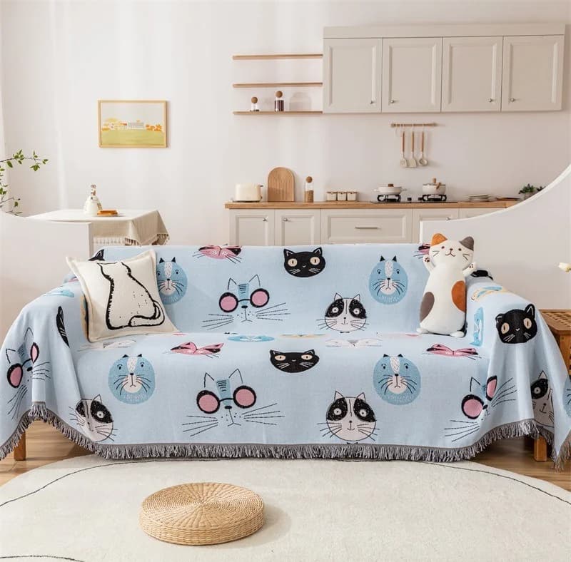 Plaid Decorativo Gatto Cartoon per Divano