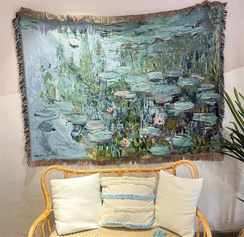 Plaid Stampa d'Arte Vintage per Divano, 130x160cm