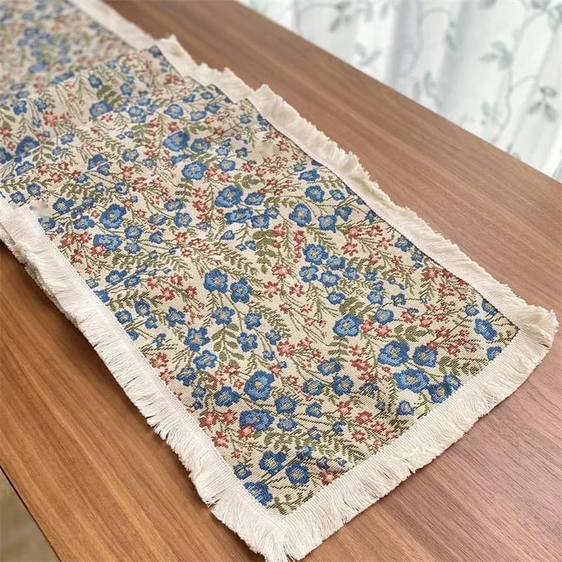 Runner da Tavolo Floreale in Cotone Misto per Arredo Sala da Pranzo