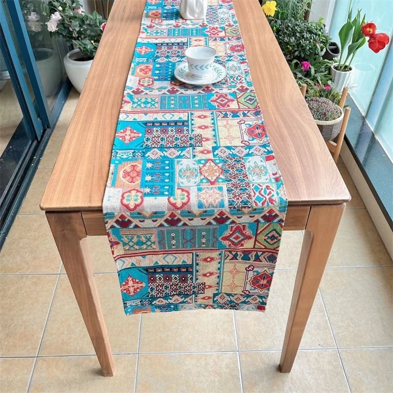 Runner da Tavola Bohémien Retro con Decorazione Floreale