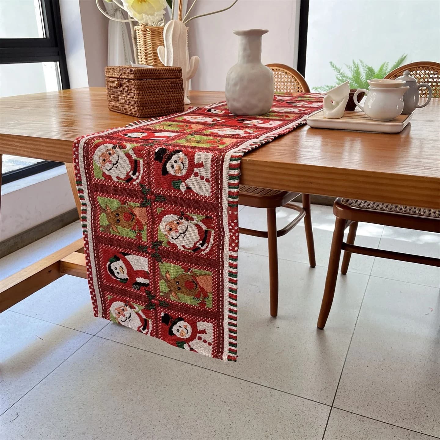 Runner da Tavolo Natalizio Decorazione Festiva per Pranzo