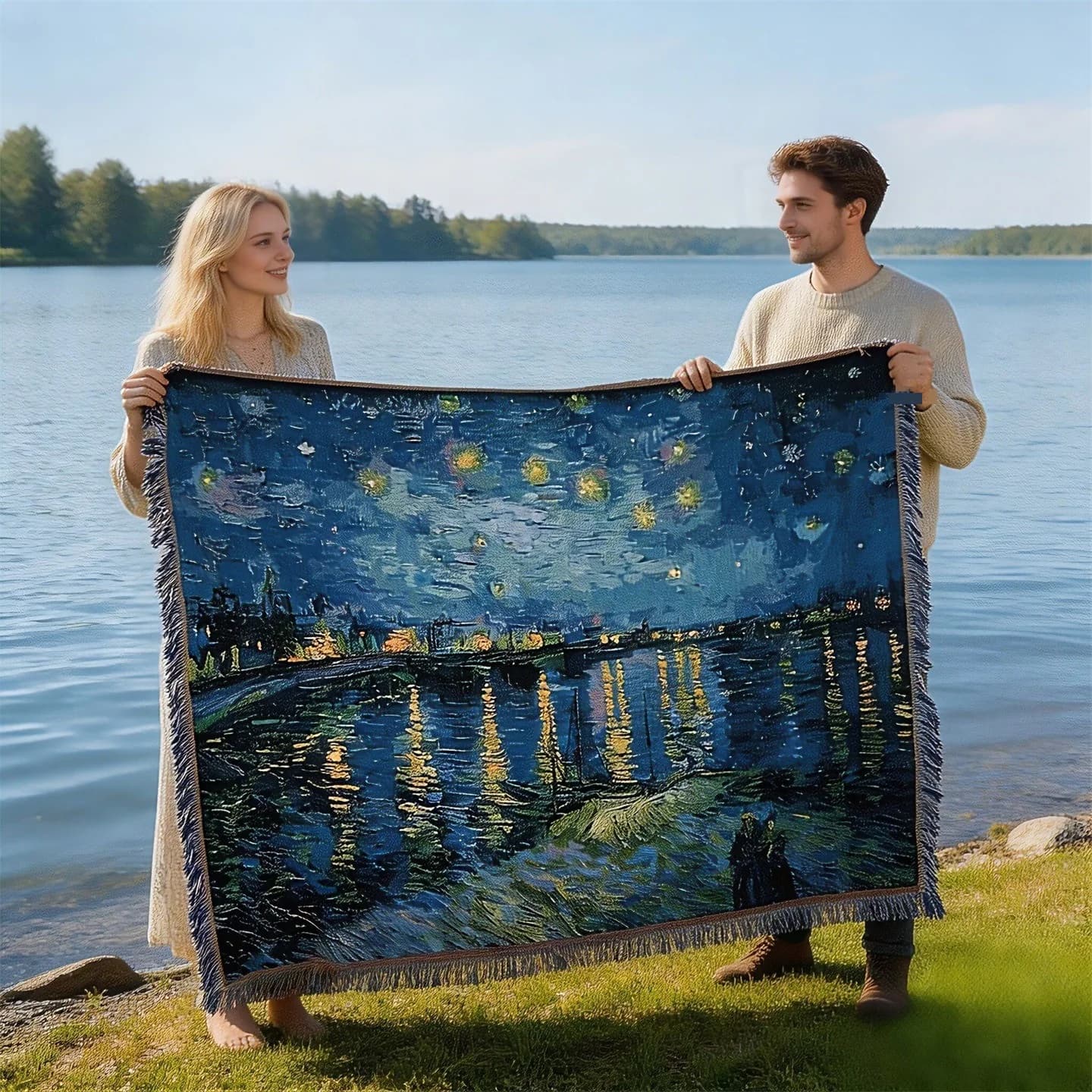 Coperta in Arazzo Stile Van Gogh per Divano