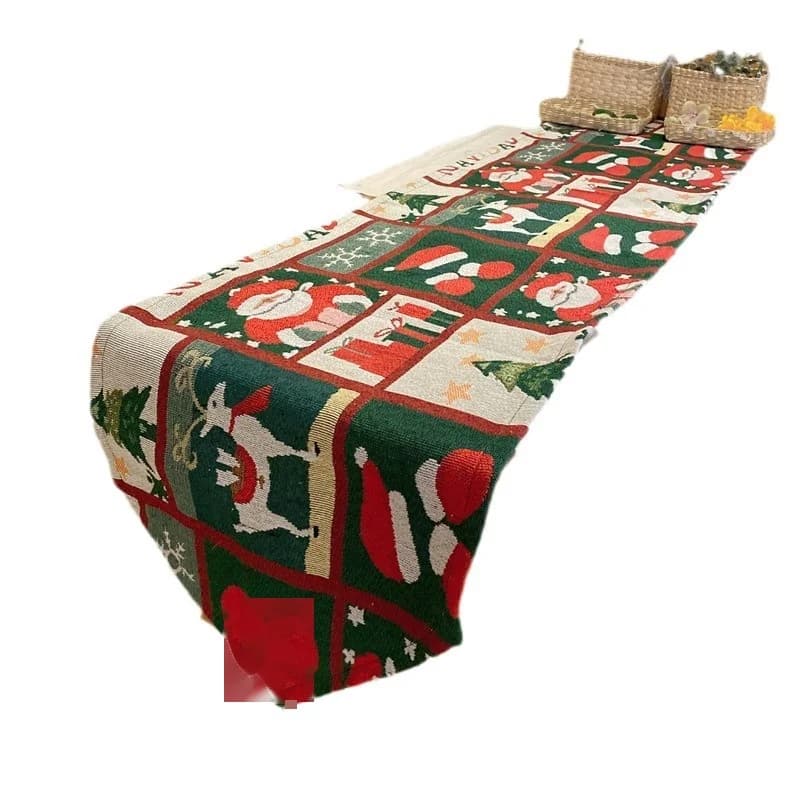 Runner da Tavola Natalizio in Misto Cotone, Larghezza 33cm