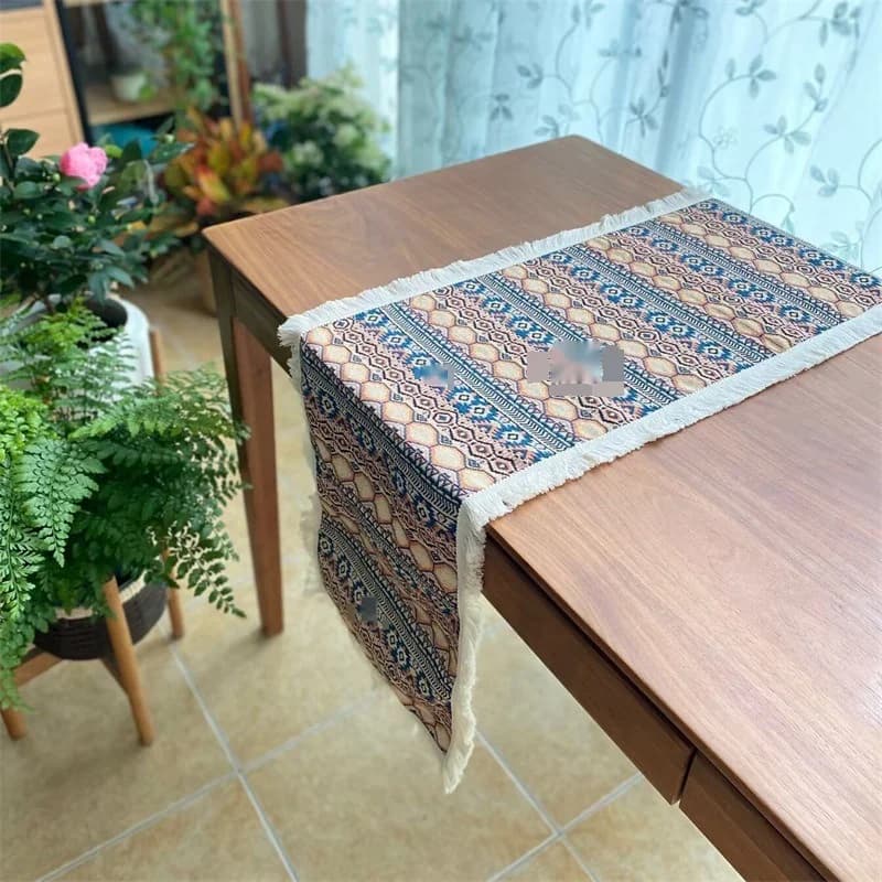 Runner da Tavolo Bohemien Geometrico in Cotone e Poliestere