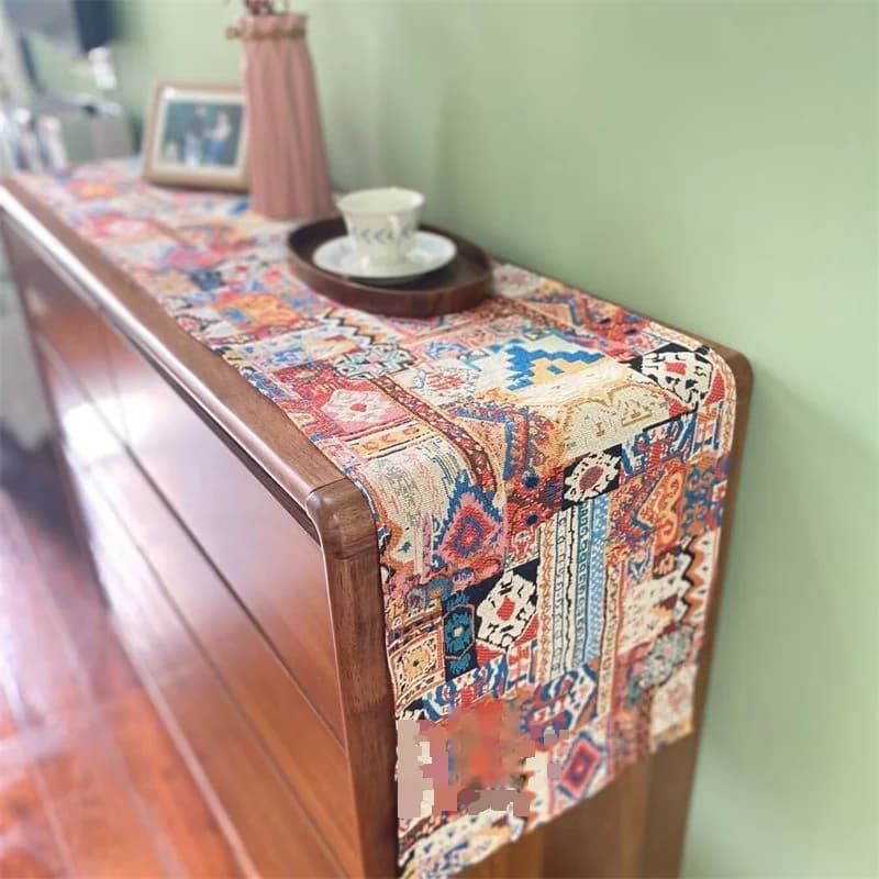 Runner da Tavola Bohémien Retro con Decorazione Floreale