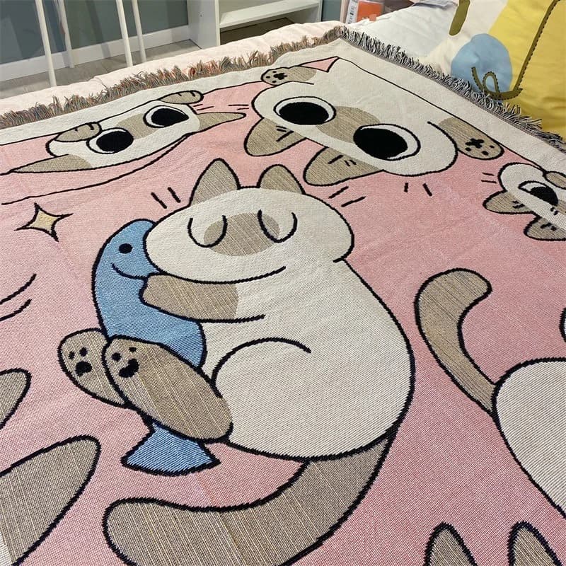 Coperta Divano Gatto Rosa Cartoon per Poltrona