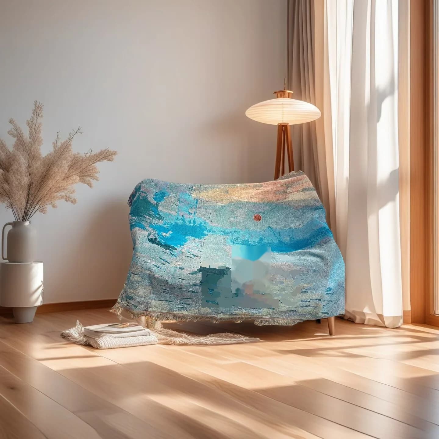 Coperta Arazzo Stile Pittura a Olio per Divano e Decorazione Parete