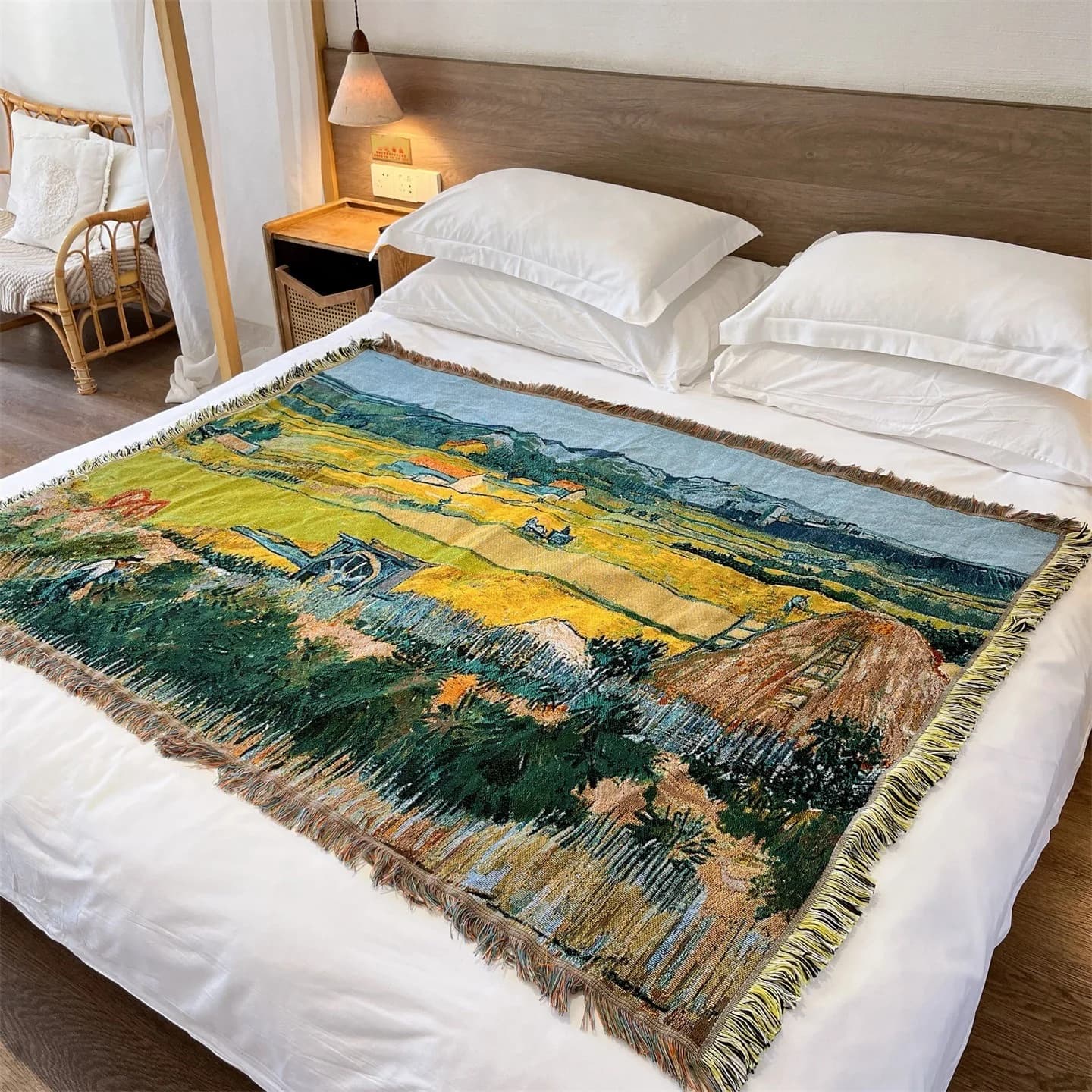 Coperta Intrecciata Stile Van Gogh per Divano, Letto e Decorazione Parete 130x160cm
