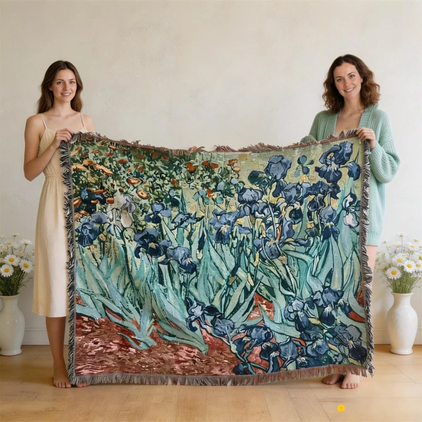 Coperta in arazzo stile Van Gogh misto cotone per divano