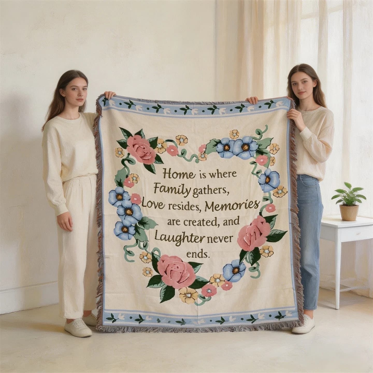 Coperta Intrecciata Mistura Cotone Divano e Parete 130x160cm