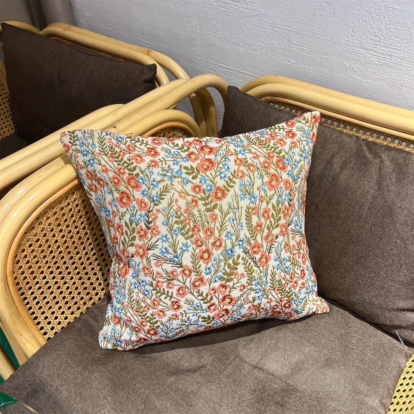Federa Cuscino Jacquard Stile Country Americano per Divano