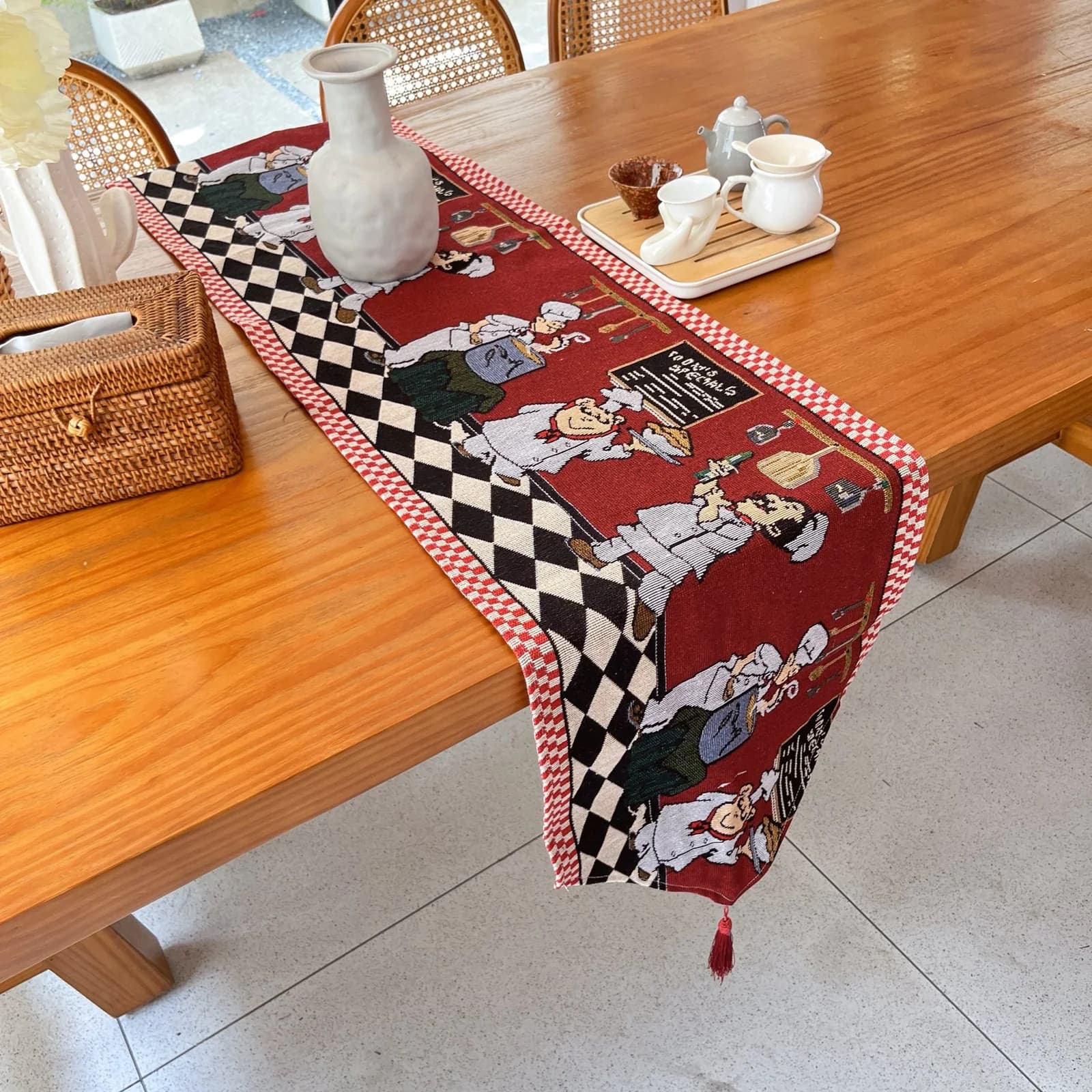 Runner da Tavola Natalizio Decorazione Festiva per Tavolo da Pranzo e Mobile