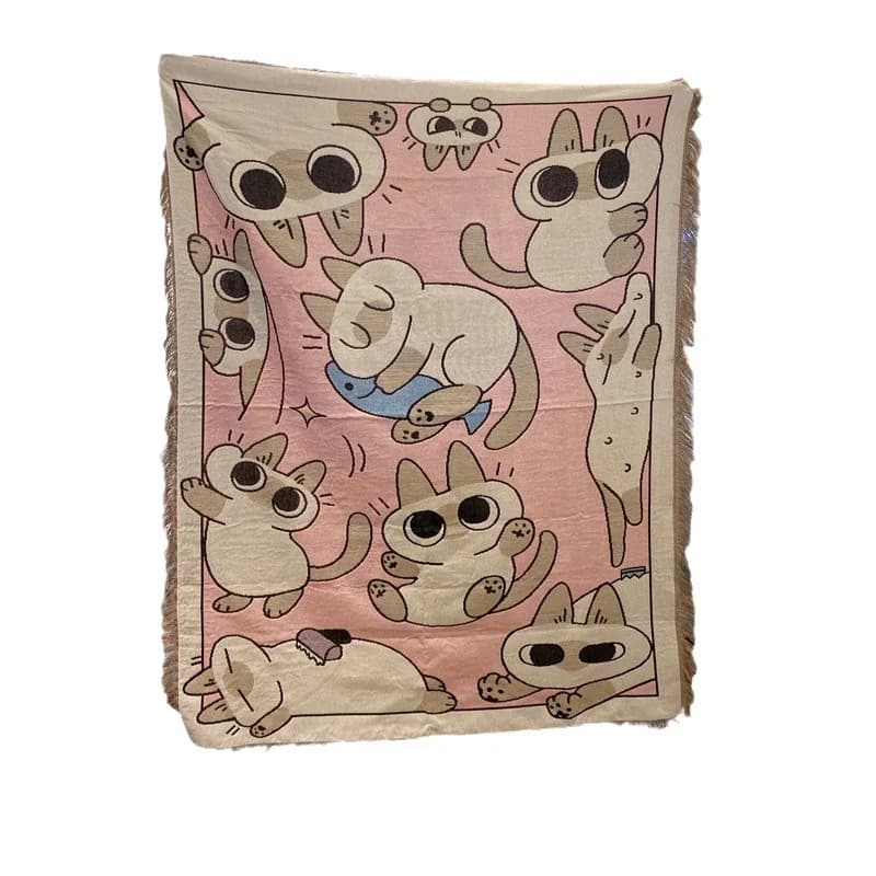 Coperta Divano Gatto Rosa Cartoon per Poltrona