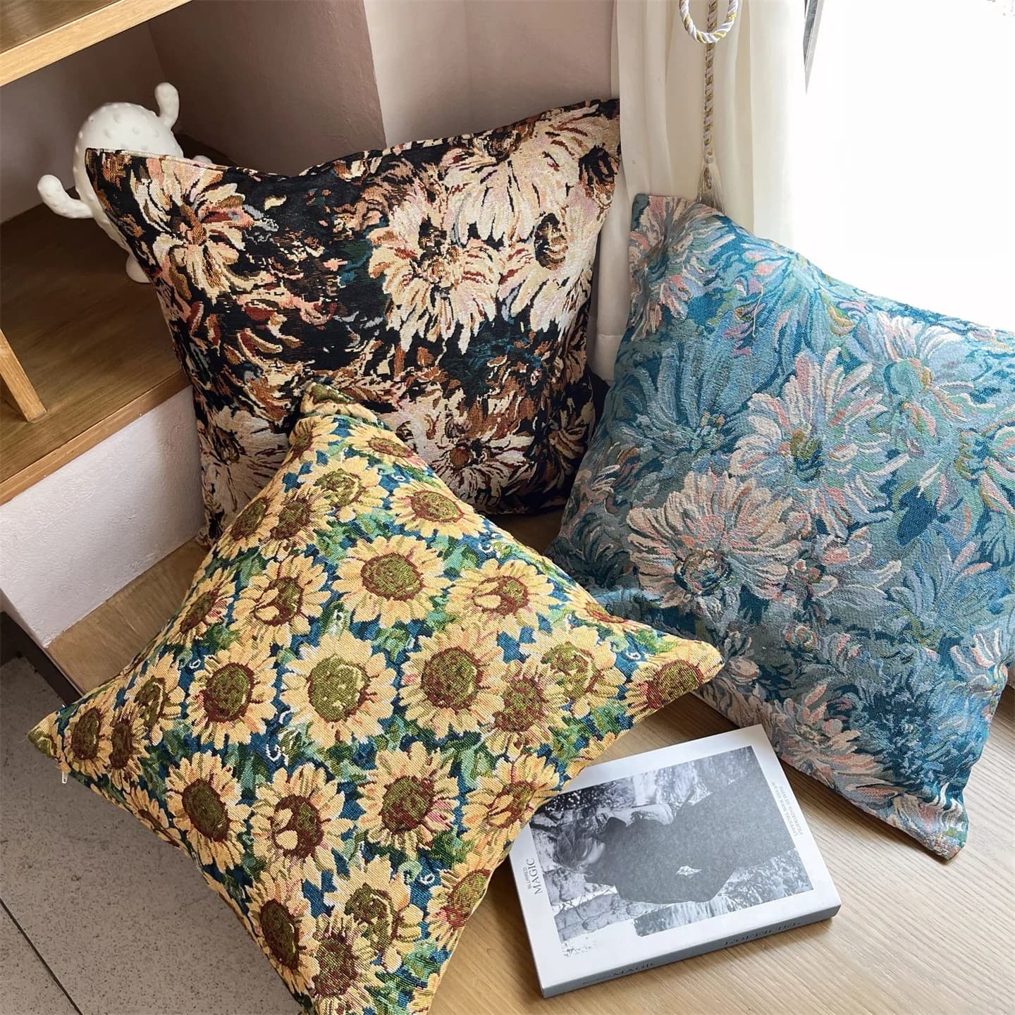 Federa Cuscino Jacquard Stile Country Americano per Divano