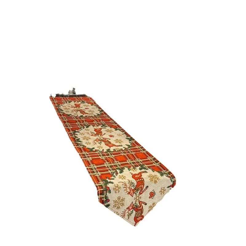 Runner da Tavola Jacquard Alce Nordico Decorazione Festiva