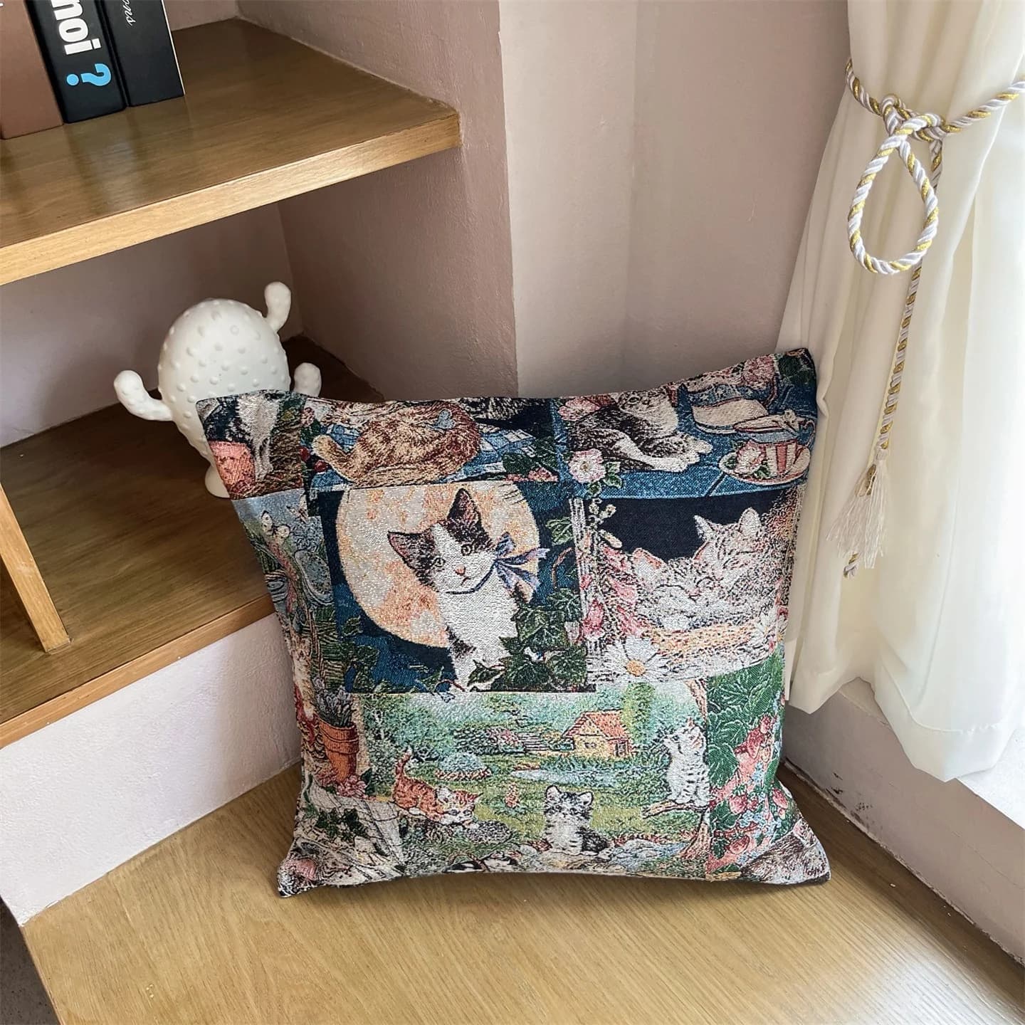 Federa Cuscino Jacquard Stile Country Americano per Divano