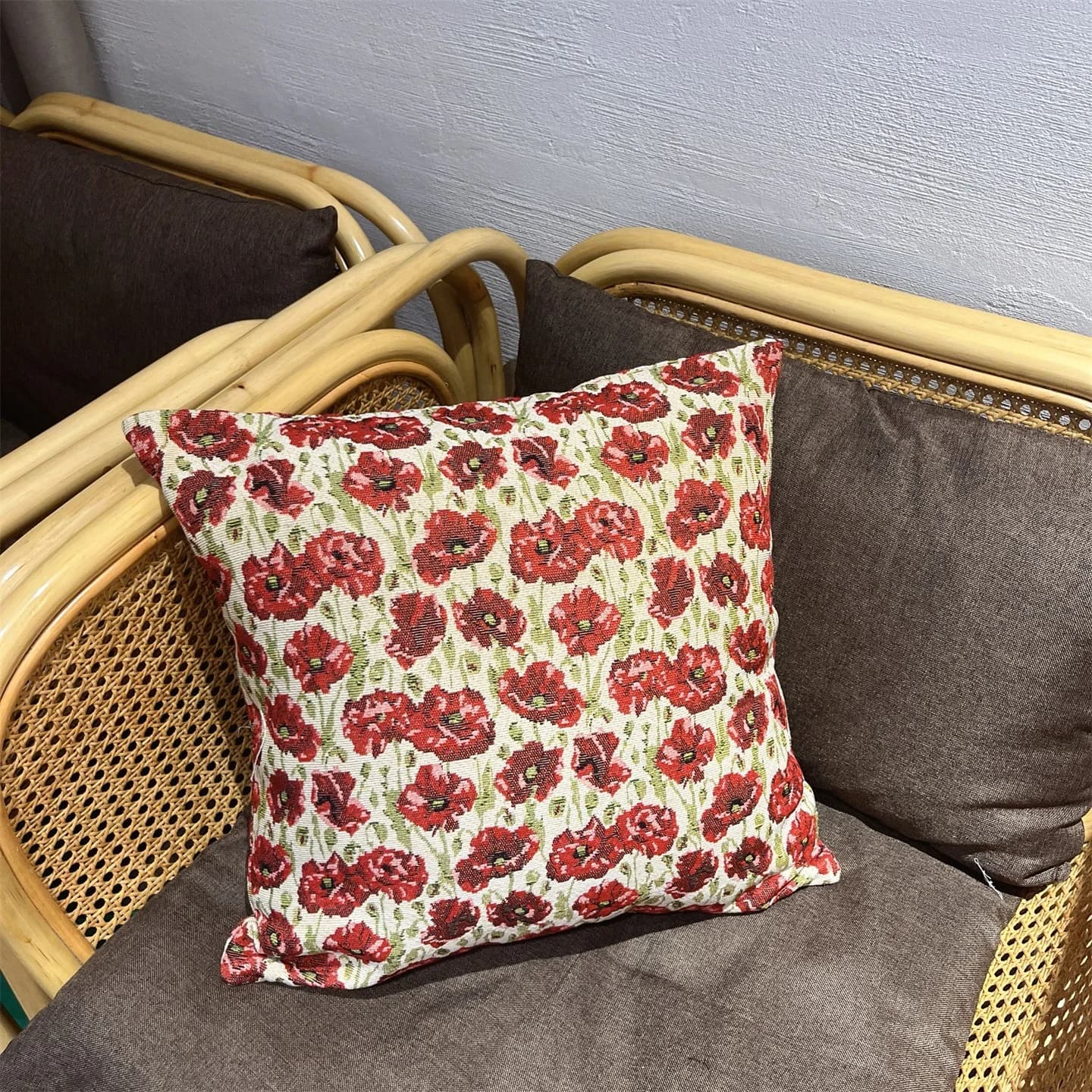 Federa Cuscino Jacquard Stile Country Americano per Divano